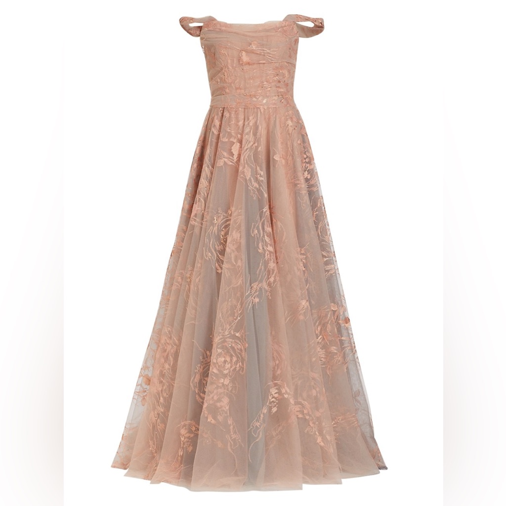 $1795 Rene Ruiz Collection Embroidered A-Line Gown Size 14